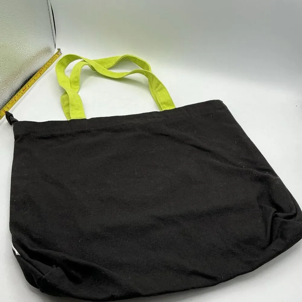 Disney Pixar Toy Story Alien Black Canvas Zip Tote Bag Green Handles 16”